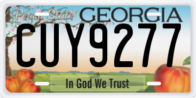 GA license plate CUY9277