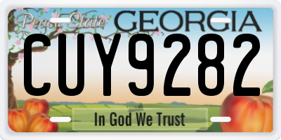 GA license plate CUY9282