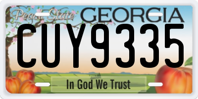 GA license plate CUY9335