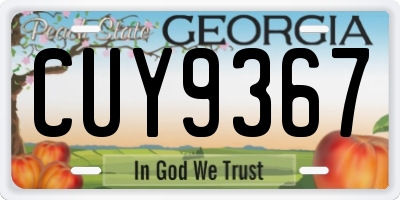 GA license plate CUY9367