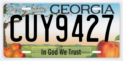 GA license plate CUY9427