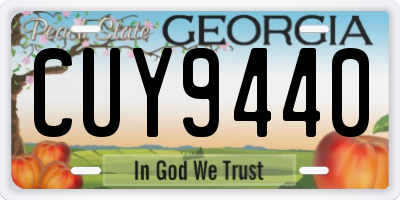 GA license plate CUY9440