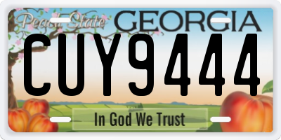 GA license plate CUY9444