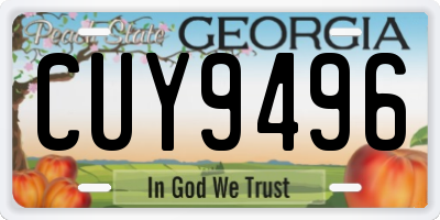 GA license plate CUY9496