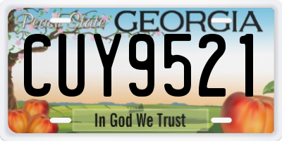 GA license plate CUY9521