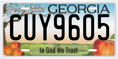 GA license plate CUY9605