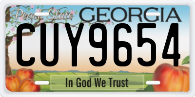 GA license plate CUY9654