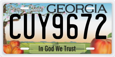 GA license plate CUY9672
