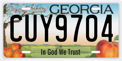 GA license plate CUY9704