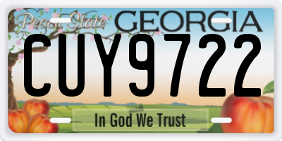 GA license plate CUY9722