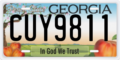 GA license plate CUY9811