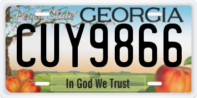 GA license plate CUY9866
