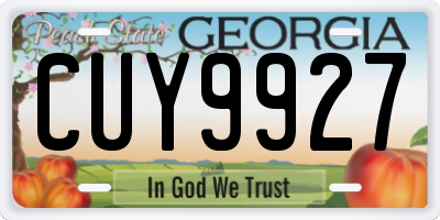 GA license plate CUY9927