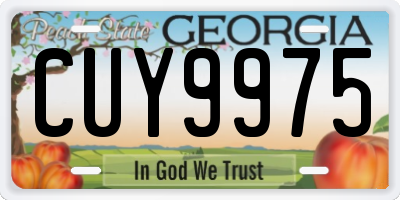GA license plate CUY9975