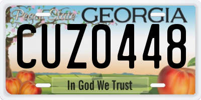 GA license plate CUZ0448