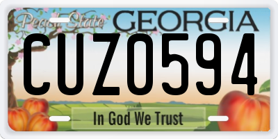 GA license plate CUZ0594