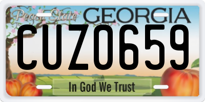 GA license plate CUZ0659