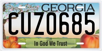 GA license plate CUZ0685