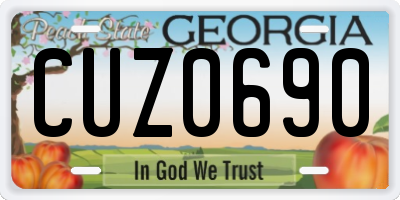 GA license plate CUZ0690