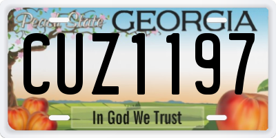 GA license plate CUZ1197