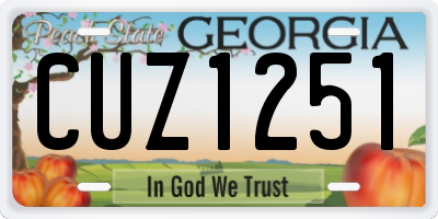 GA license plate CUZ1251