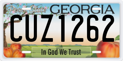 GA license plate CUZ1262