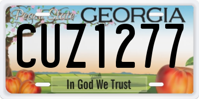 GA license plate CUZ1277