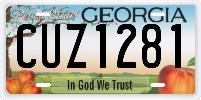 GA license plate CUZ1281