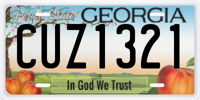 GA license plate CUZ1321