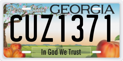 GA license plate CUZ1371