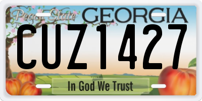 GA license plate CUZ1427