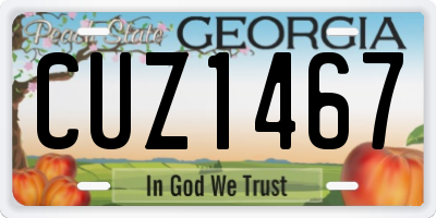 GA license plate CUZ1467