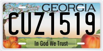 GA license plate CUZ1519