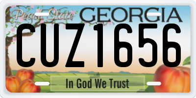 GA license plate CUZ1656
