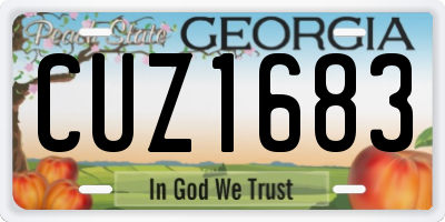 GA license plate CUZ1683