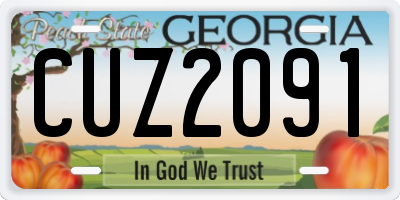 GA license plate CUZ2091