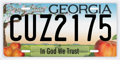 GA license plate CUZ2175