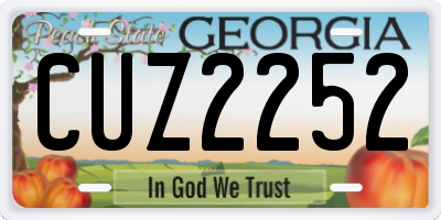 GA license plate CUZ2252