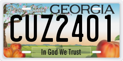 GA license plate CUZ2401