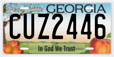 GA license plate CUZ2446