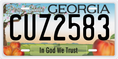 GA license plate CUZ2583