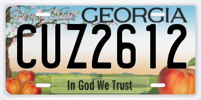GA license plate CUZ2612