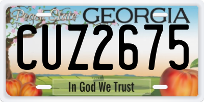 GA license plate CUZ2675
