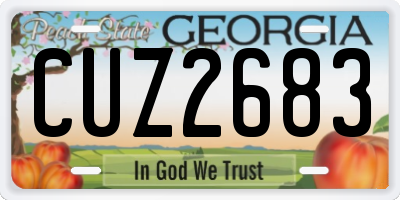 GA license plate CUZ2683