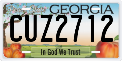 GA license plate CUZ2712