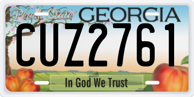 GA license plate CUZ2761