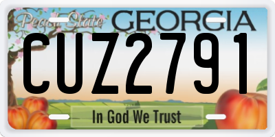 GA license plate CUZ2791