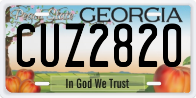 GA license plate CUZ2820