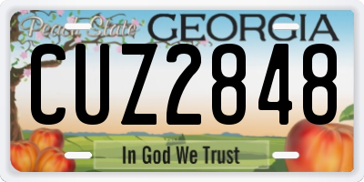 GA license plate CUZ2848