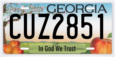 GA license plate CUZ2851